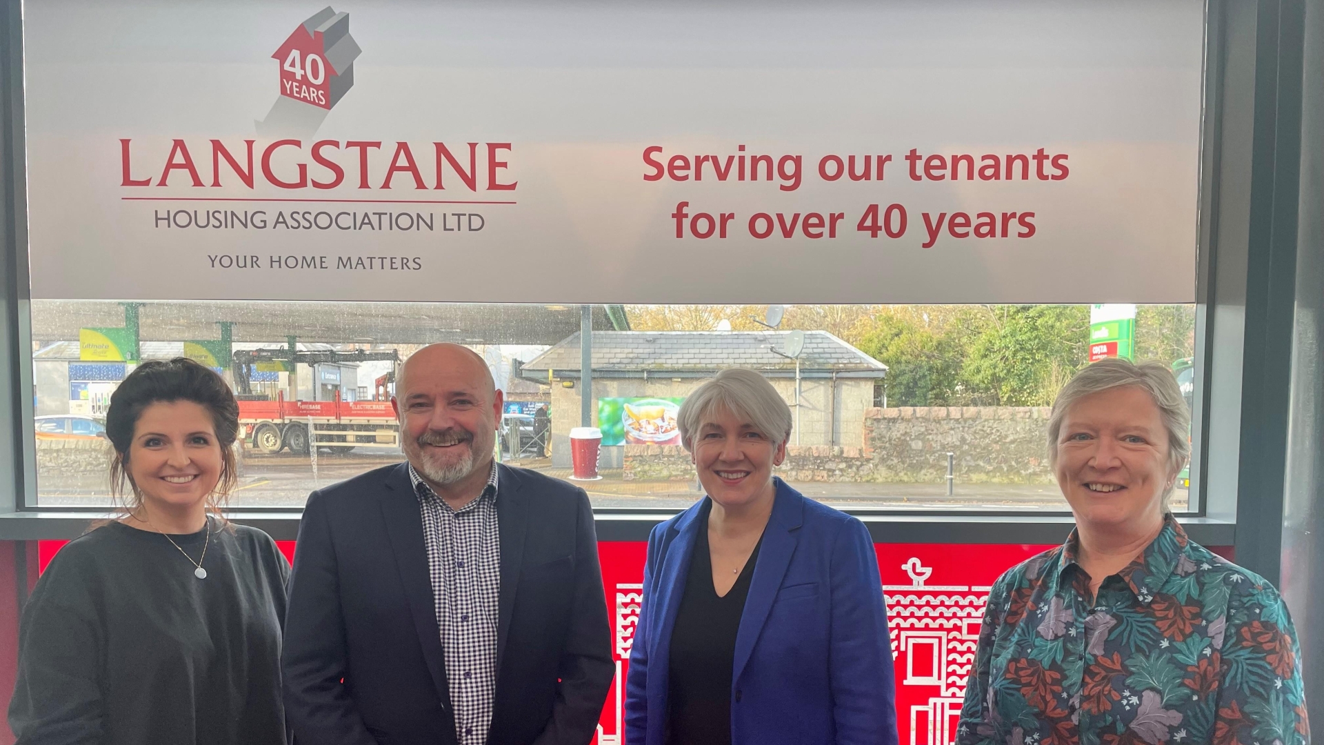 [Pictured L-R: Danielle Flecher-Horn, Co Founder of AberNecessities,;Lawrence Johnston, Co-CEO of Scarf; Helen Gauld, Chief Executive of Langstane Housing Association; and Fiona Rae, Chief Executive of CFINE]